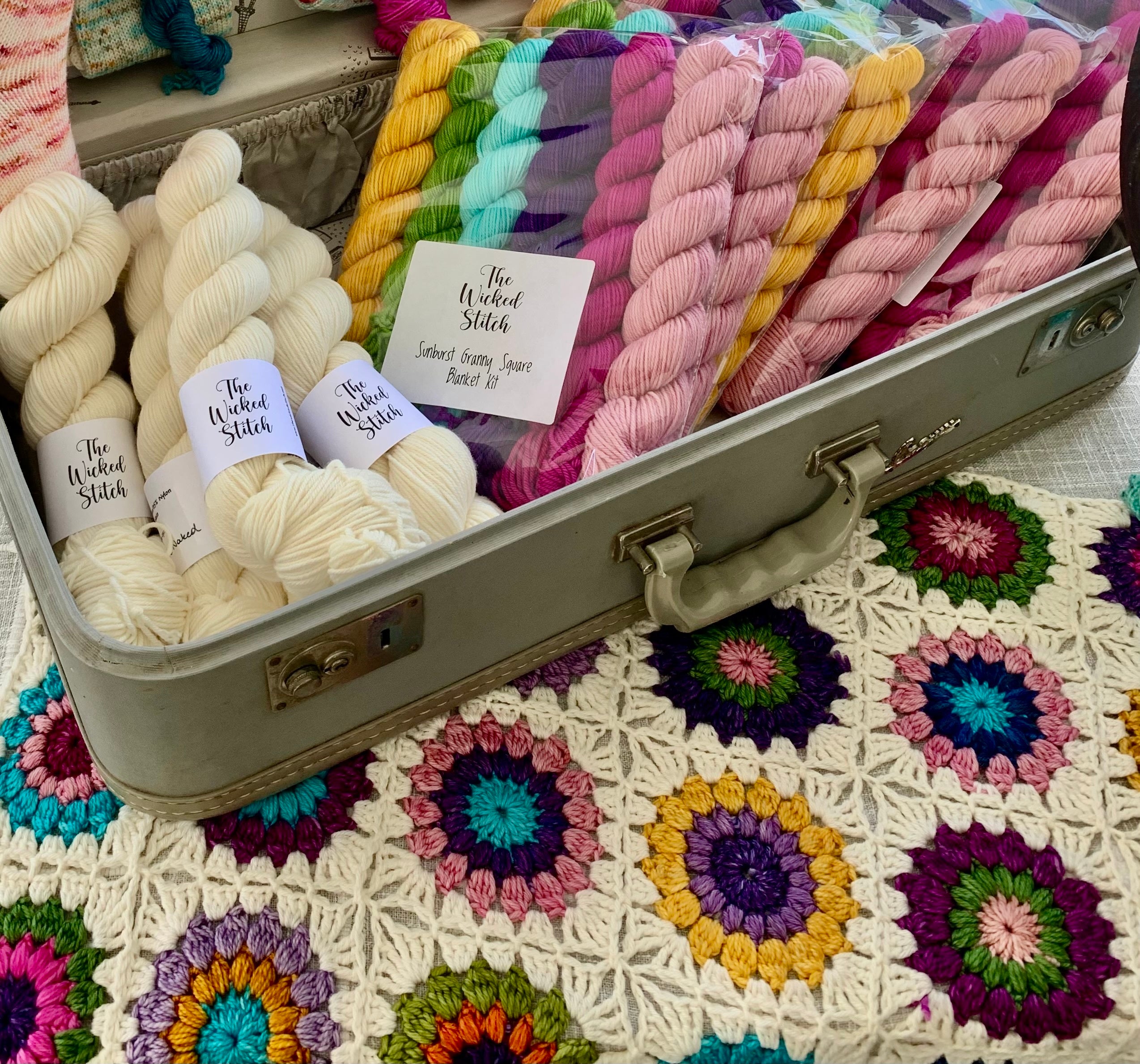 Sunburst Granny Square Blanket Kit The Wicked Stitch